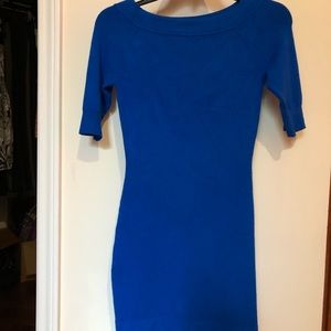 Bebe blue bodycon sweater dress in S